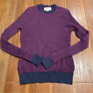 Original Penguin by Munsingwear Purple Blue Checkered Crewneck Sweater Small